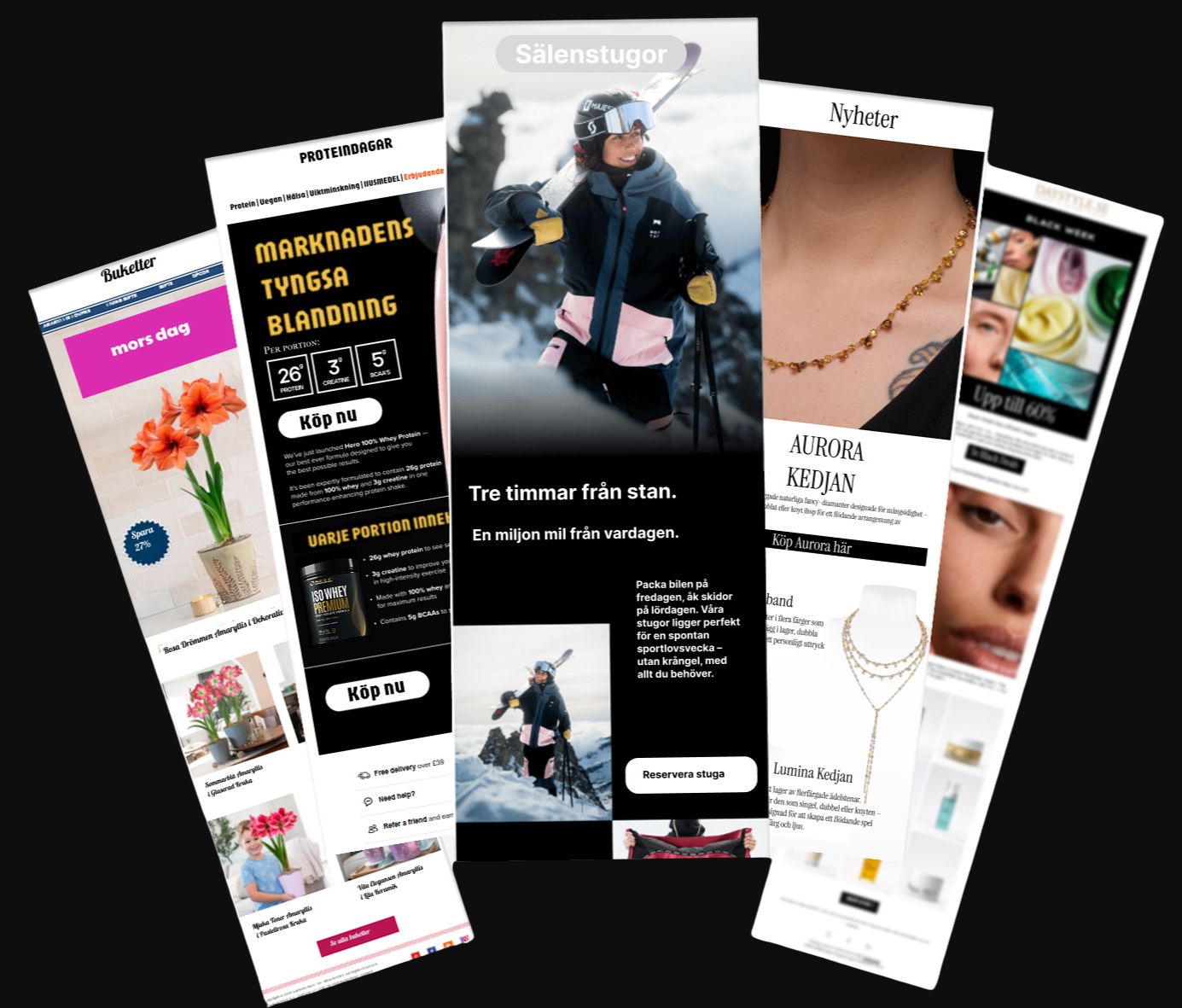 Exempel på högkonverterande e-postmeddelanden från Mejlfokus - E-postmarknadsföring för e-handel med strategisk copywriting och visuell design